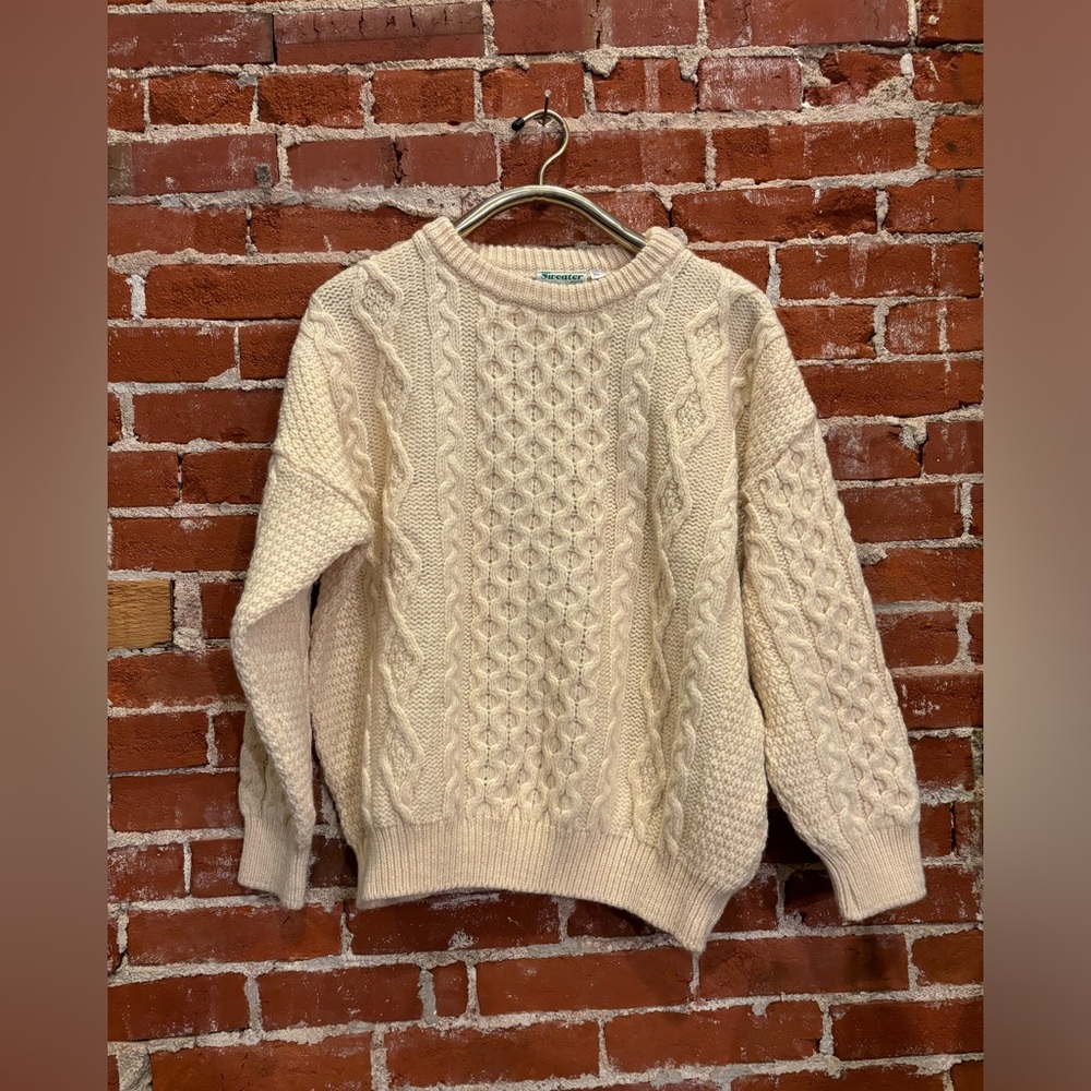 Vintage The Sweater Shop Ireland Wool Knit Fisherman Sweater XL